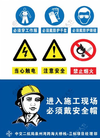 戴安全帽安全注意安全禁止烟火图片