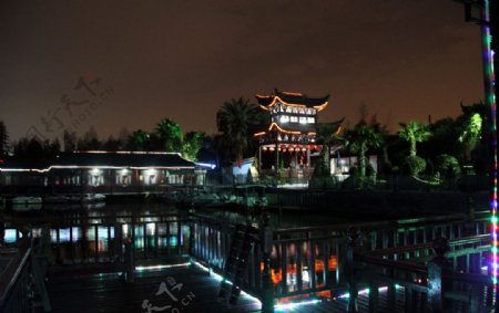 宁波大桥生态农庄夜景图片