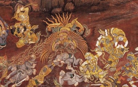 东南亚印度地区宗教及民间传说壁画图片