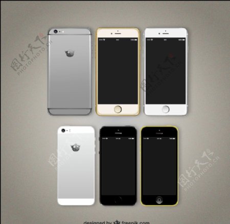 6款精美苹果手机设计矢量图图片