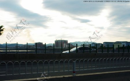 梅县山水梅州桥的黄昏图片