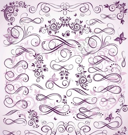 浪漫紫色花纹图片