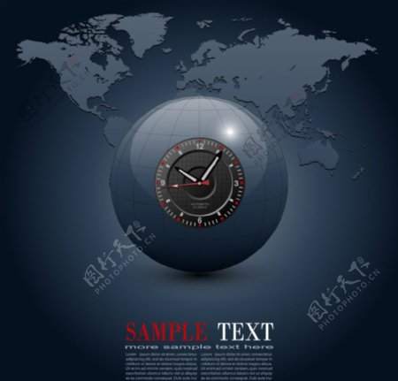 地球时间商务科技背景图片
