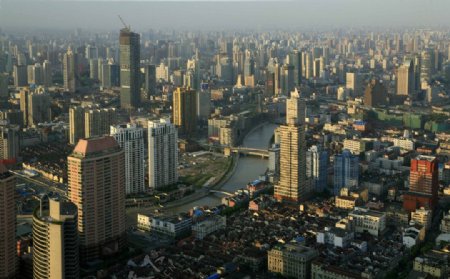 上海苏州河两岸俯瞰图片