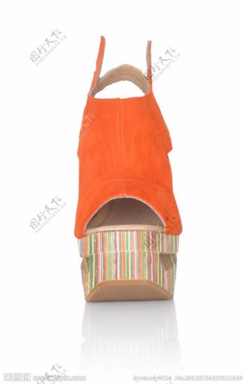橙色女鞋图片