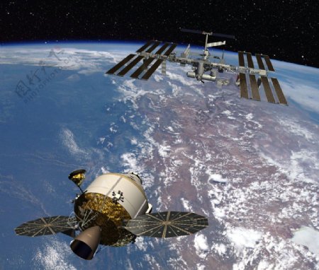 猎户座太空舱接近国际空间站图片