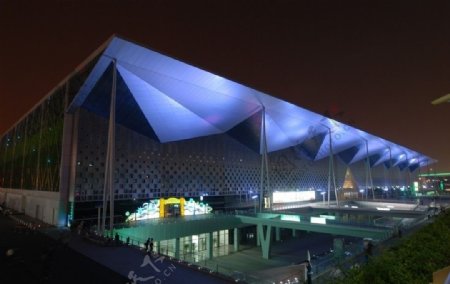 上海世博园世博主题馆及夜景图片