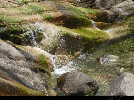 旅游摄影国内旅游石头青苔流水图片