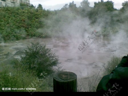 新西兰火山温泉图片