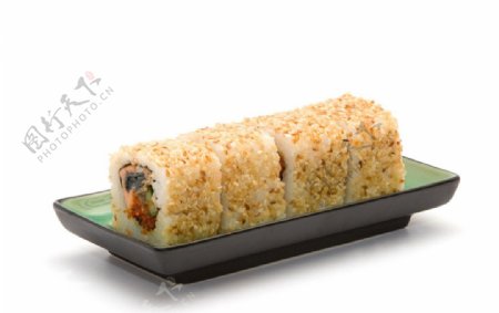 三文鱼皮寿司卷图片