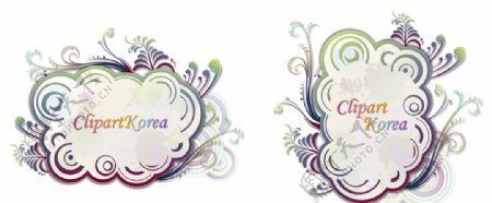韩国云朵花纹边框图片