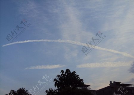 飞机云图片