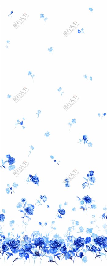 蓝色小碎花图片