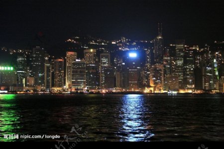 香港维多利亚港夜景图片