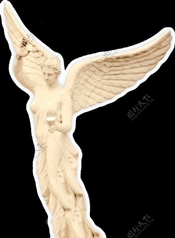 欧式雕塑举酒杯女神翅膀图片
