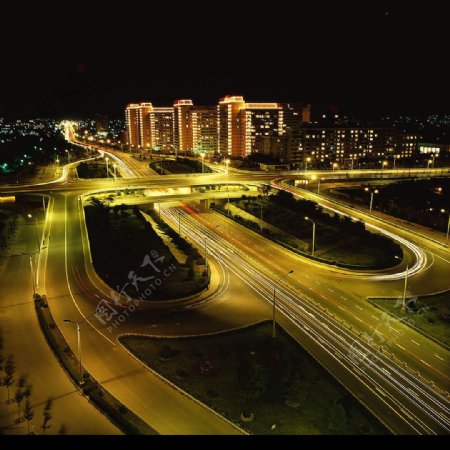 城市风光北京建国门立交桥夜景图片