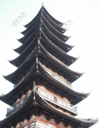 松江方塔近照图片