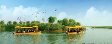 洪泽湖湿地公园旅游船图片
