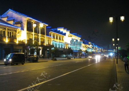 杨州街道夜景图片