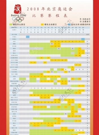奥运会赛程表图片