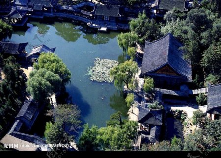 北京俯瞰谐趣园图片