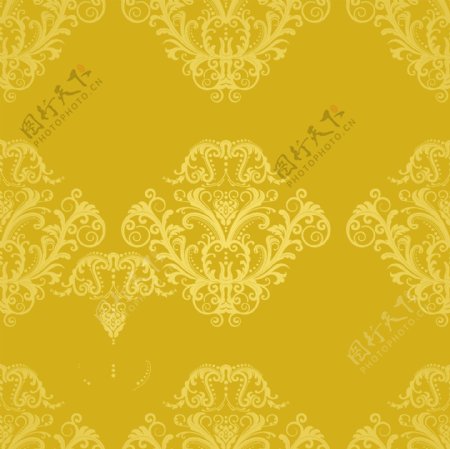 欧式黄色高档花纹背景图片