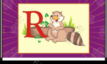 R字母与动物图片