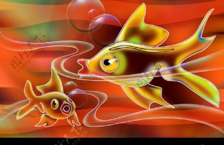 抽象金鱼图片
