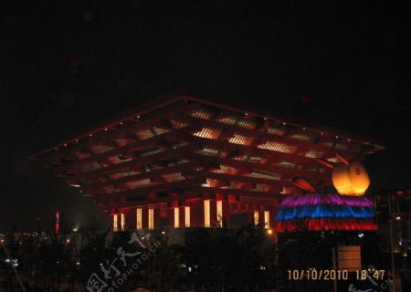 中国馆夜景图片