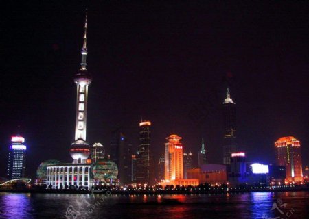 上海外滩夜景夜晚浪漫东方明珠黄浦江灯光图片