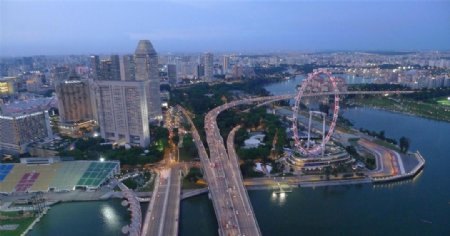 新加坡滨海湾俯瞰图片