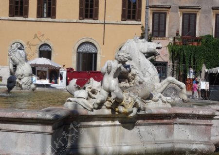 意大利罗马四河喷泉图片