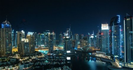 迪拜灿烂夜景图片