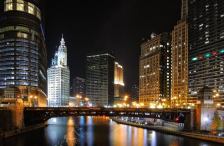 芝加哥夜色图片