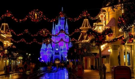 迪士尼夜景图片