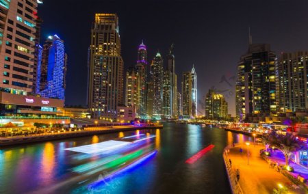 迪拜城市夜景图片