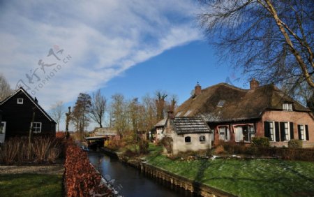 欧洲荷兰羊角村图片