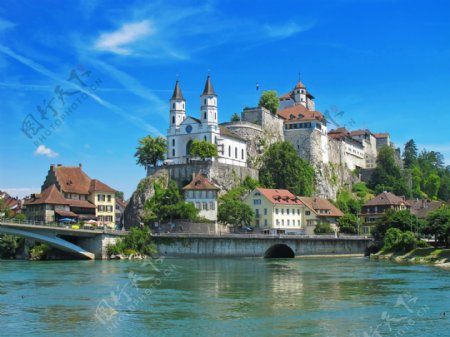 瑞士城堡风光图片
