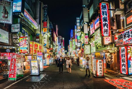 东京街道夜景图片