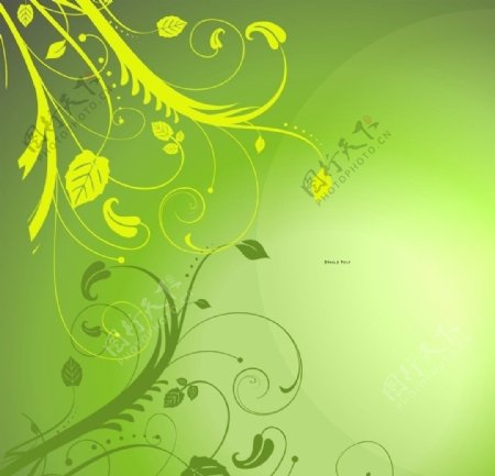 绿色花纹模板图片