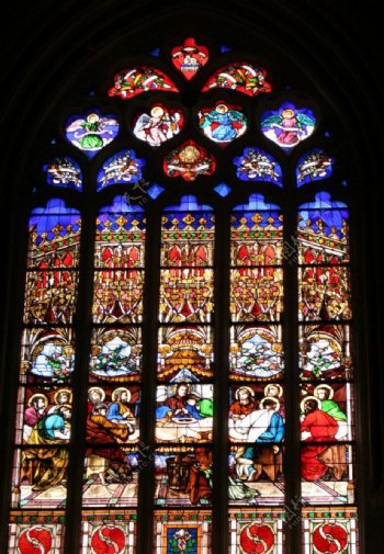 巴黎教堂天窗壁画图片