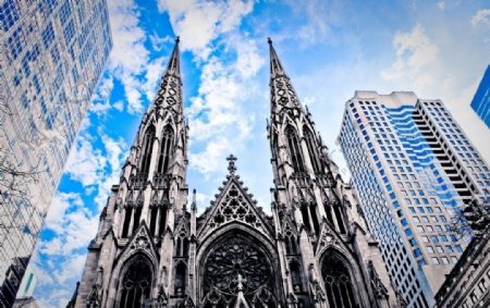 纽约曼哈顿第五大道圣派翠克教堂图片