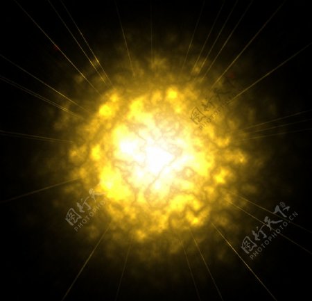 黄色激烈爆炸效果图图片