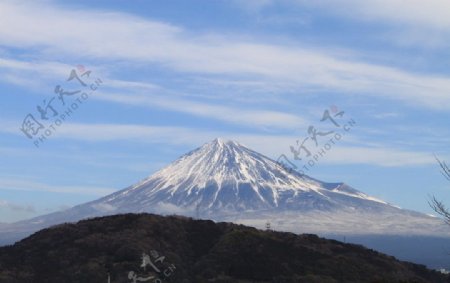 日本富士山远景图片