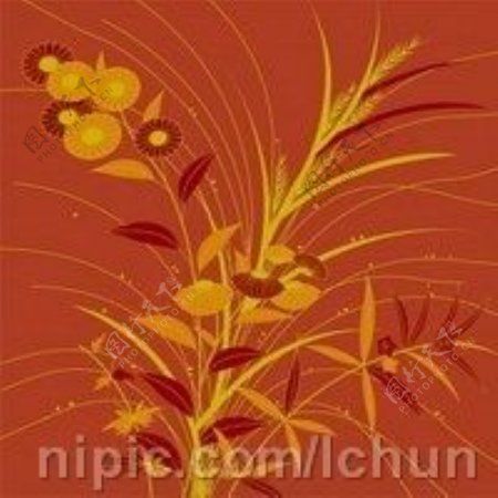 日本传统图案矢量素材61花卉植物图片