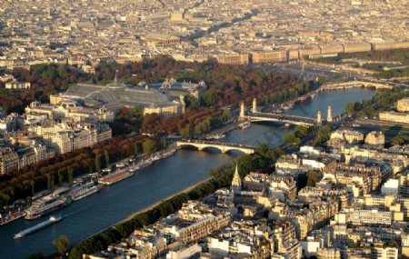 巴黎俯瞰美丽的巴黎城区图片