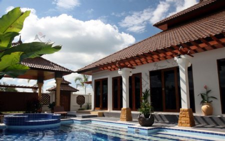 巴厘岛的豪华泳池别墅图片