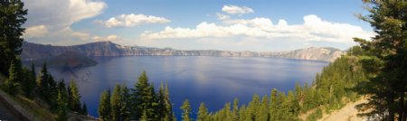 山湖风景俯视湖景森林全景360图片