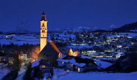 欧洲雪夜图片