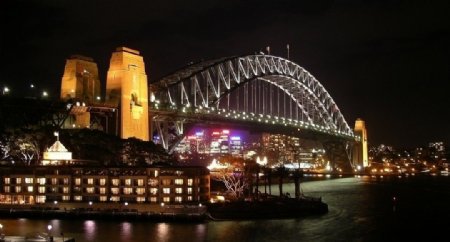 夜色中的悉尼海港大桥图片